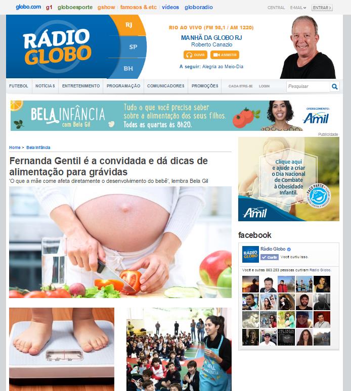 Brand Channel no site da Rádio Globo Conteúdo: Série Bela Infância áudios Bela