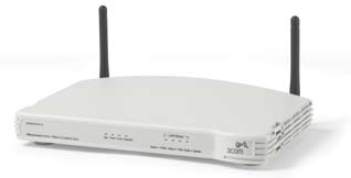 3Com OfficeConnect Wireless 54 e 108Mbps 11g Cable/DSL Router 19 Alto rendimento, acesso compartilhado à Internet para usuários com conexão a cabo ou wireless. Conexão a um cabo externo ou modem ADSL.