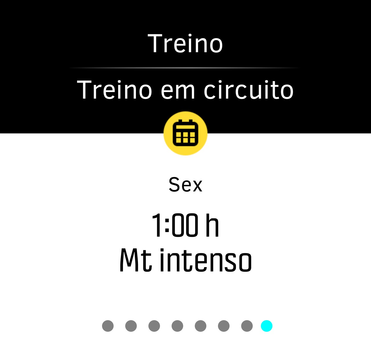 2. Em seguida deslize para a esquerda para ver a sua próxima sessão de treino planeado. 3.