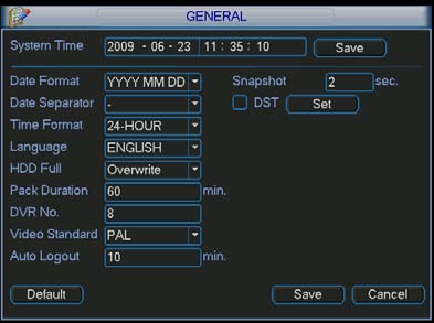 Redundancia: A função de redundancia não aplica para a serie 1U, ja que só dispõe de um HDD. Captura: Pode habilitar esta função para obter imagen instantánea quando salte um alarme.