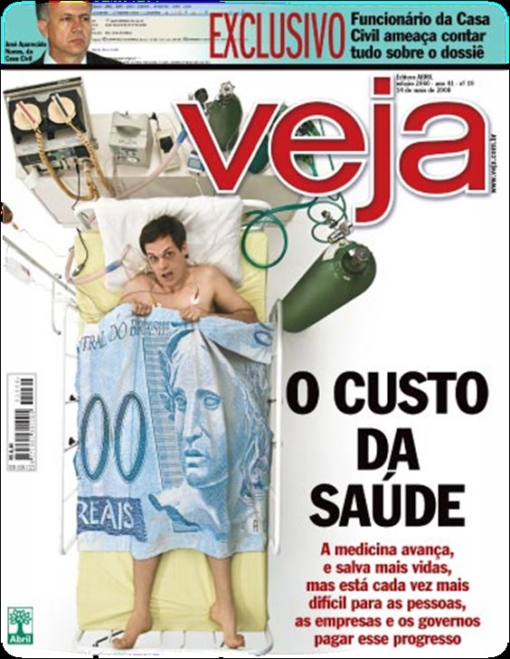 Cenário Atual? Financiada pelos impostos, que tragam 40% de tudo o que o país produz, a saúde representa o maior orçamento do governo, mas não chega perto de fornecer um nível mínimo de decência.