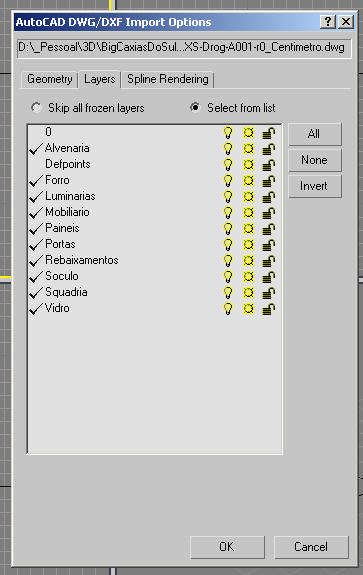 Aqui está a vantagem da organização do desenho no AutoCAD.