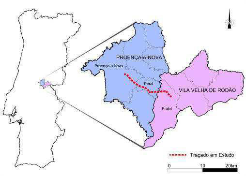 Proença-a-Nova), na proximidade da Proença-a-Nova, e o Nó de Perdigão com a A23 (existente e a reformular), no concelho de Vila Velha de Ródão.