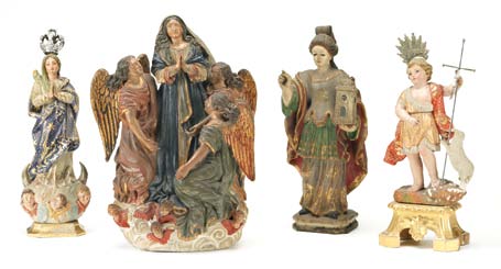 148 78 148 Nossa Senhora da Conceição, escultura portuguesa, do séc. XVIII/XIX, em madeira estofada, policromada e dourada.