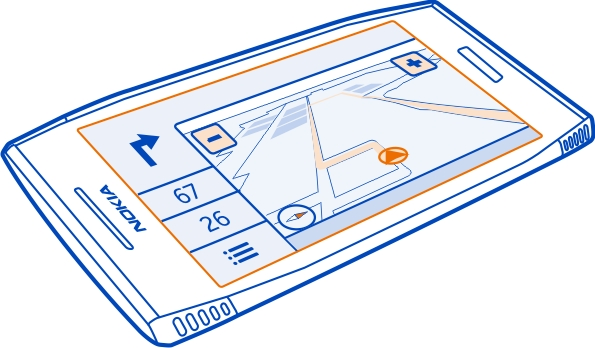 Mapas 81 Sincronize os seus locais favoritos e trajectos entre o seu telemóvel e o serviço Web Mapas Nokia. Encontre o seu caminho com instruções detalhadas com Conduzir.