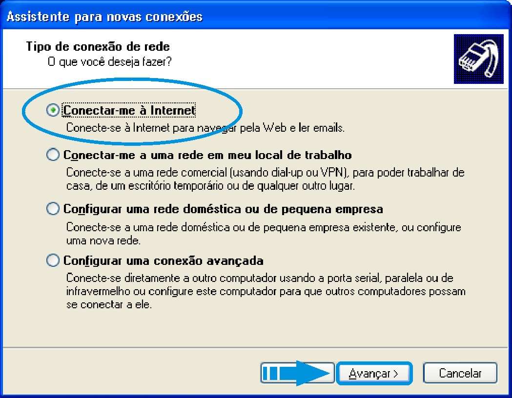 4.3 Em seguida o Assistente para novas conexões irá aparecer.