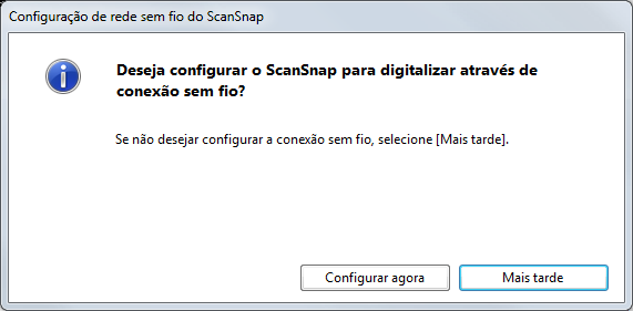 4. Clique o botão [ScanSnap]. Siga as instruções da tela para continuar a instalação. Quando a operação for prosseguida, a janela [ScanSnap - Conectar ao ScanSnap] será exibida. 5.