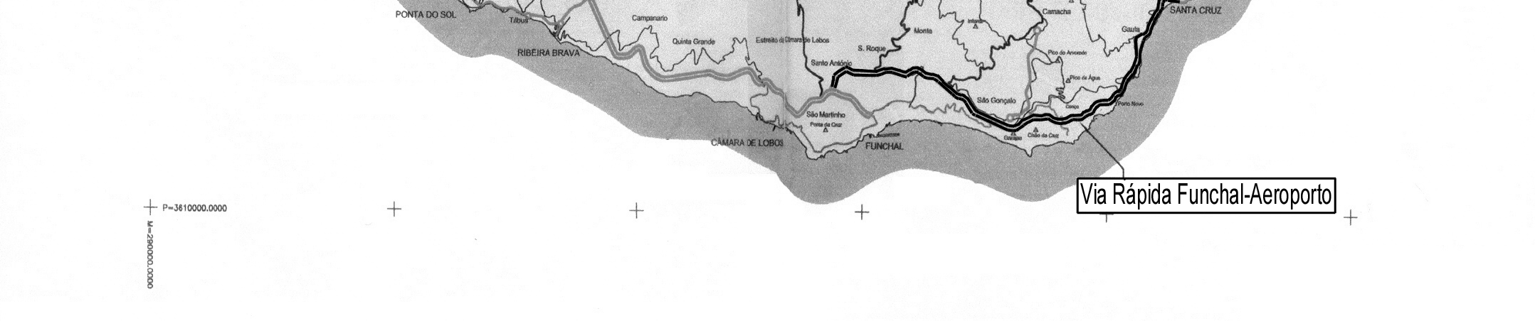 Santana, ambas localizadas a norte da ilha. Os traçados, em via simples com dois sentidos, apresentam uma extensão total aproximada de 20 km.