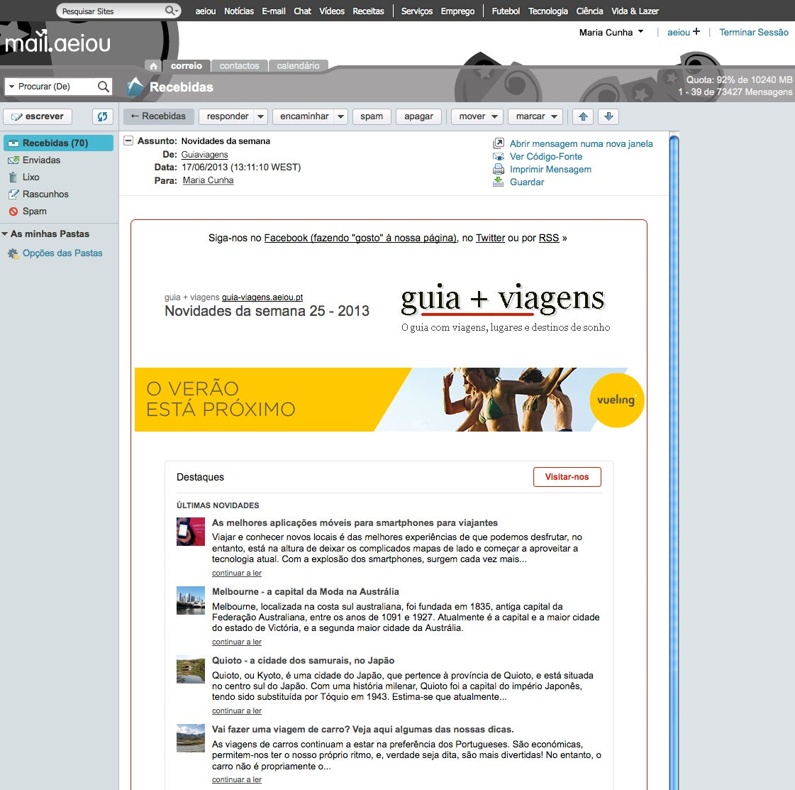 24 Newsletters Guia + Viagens