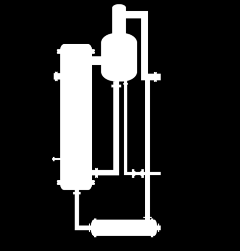 Funcionamento da planta de evaporação A lixívia fraca é reconcentrada por evaporação de água. A CRP é de evaporação com circulação natural.