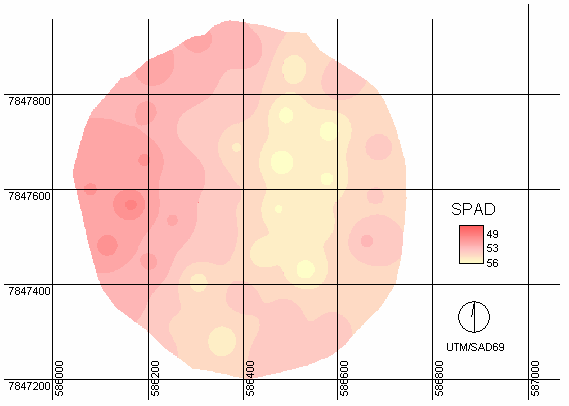 Mapa do Índice de Clorofila nas Folhas de Milho