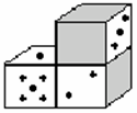 d) 8 e) 9 50) O desenho seguinte mostra a planificação de um cubo que apresenta um número pintado em cada face, como é mostrado na figura que segue.