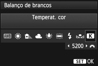 B: Definir o Balanço de BrancosN Se a exposição obtida no passo 1 for muito diferente da exposição padrão, talvez não seja possível obter um balanço de brancos correcto.