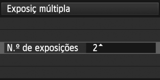 P Exposições MúltiplasN 178 4 Defina [Ctrl multi-expos]. Seleccione o método de controlo de exposição múltipla pretendido e carregue em <0>.