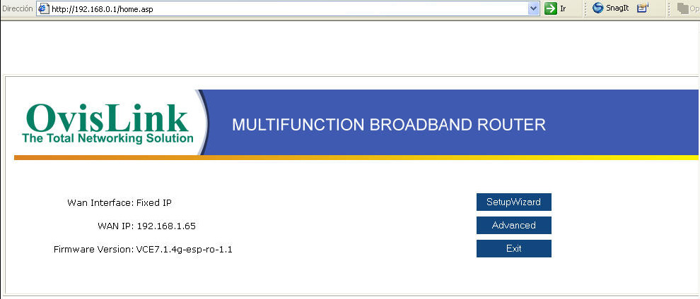 2. Configuração do Evo-W54ARv2 através da Web Interface: 1- Uma vez realizadas as mudanças, abra o navegador (Internet Explorer, FireFox, entre outros) e no campo Endereço, escreva o IP do ponto de