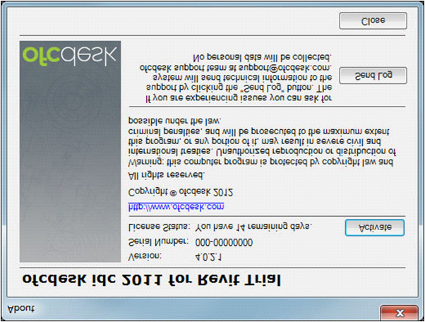 Sobre o ofcdesk idc e suporte Consulte informações sobre o ofcdesk idc como a versão e o Serial Number.