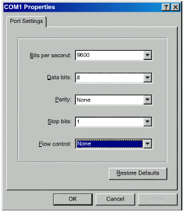 Conexão de Console Para conectar o PC a um roteador: No software de emulação de terminal do PC, configure: A porta COM correta; 9600 baud; 8 bits de dados; Sem paridade; 1 bit de parada; Sem