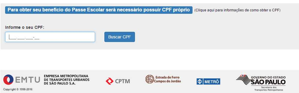 MA-GRV-001 Versão: 02 Vigência: 2017 Página: 11 / 22 6. PROCEDIMENTOS PARA REQUISITAR A CARTEIRA ESCOLAR 6.1. Solicite a Instituição de Ensino que efetue seu cadastramento no Portal Parceiros da EMTU/SP.