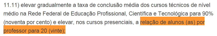 Relação Aluno-Professor (RAP) Meta 3 do TAM: 20 alunos-equivalentes por professor efetivo Diretriz do Codir: RAP = 20 PNE: 20 para