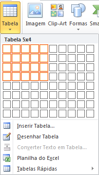 Décima sétima lição, TABELAS As tabelas são com certeza um dos elementos mais importantes para colocar dados em seu documento.