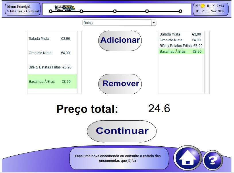 Problema 4: Identificação das listas e unidade do preço P4 P4 P4 No ecrã de Fazer encomenda a unidade de preço (dólar, euro, libras, etc ) e as