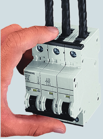 Vantagens da linha de mini disjuntores SY A alimentação do dispositivo pode ser feita através do terminal superior ou inferior, pois ambos os terminais são idênticos Conexão dos cabos e fios sempre
