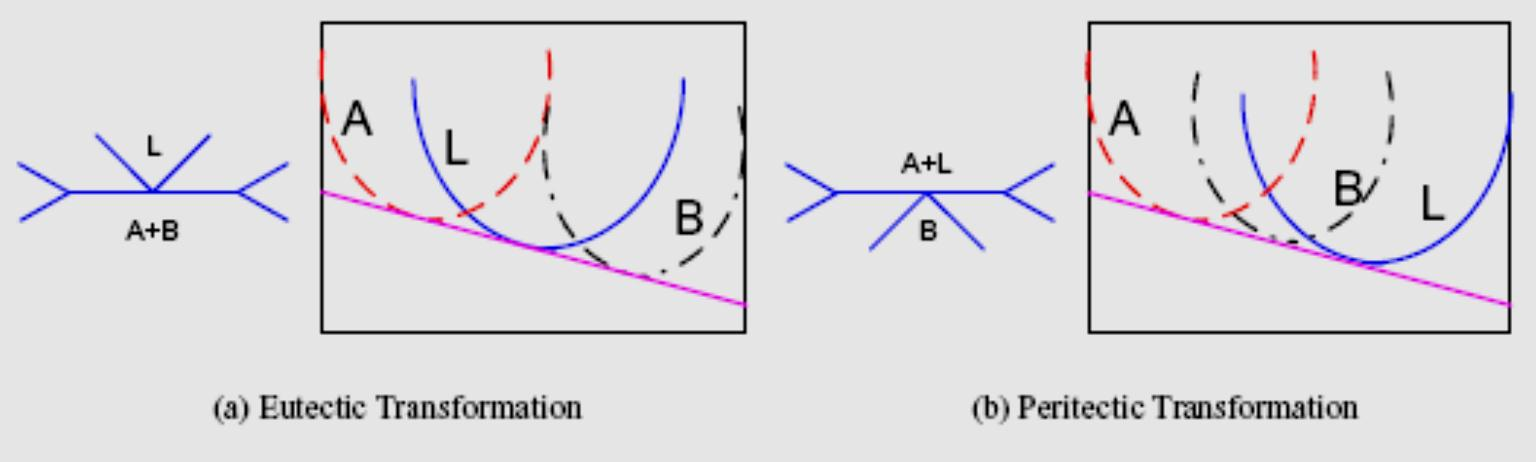 Curvas de energia Livre Diagrama de fases