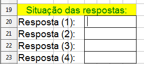 Digite o sinal = (igual) em seguida clique na primeira letra da resposta (surgirá um valor Coluna e Linha) após digite o sinal & e repita o processo até concluir a palavra e então pressione a tecla