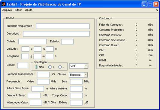 radiais, que são acessadas através do menu Editar» Estações e Editar» Radiais, respectivamente. Figura 2: Janela principal do programa.