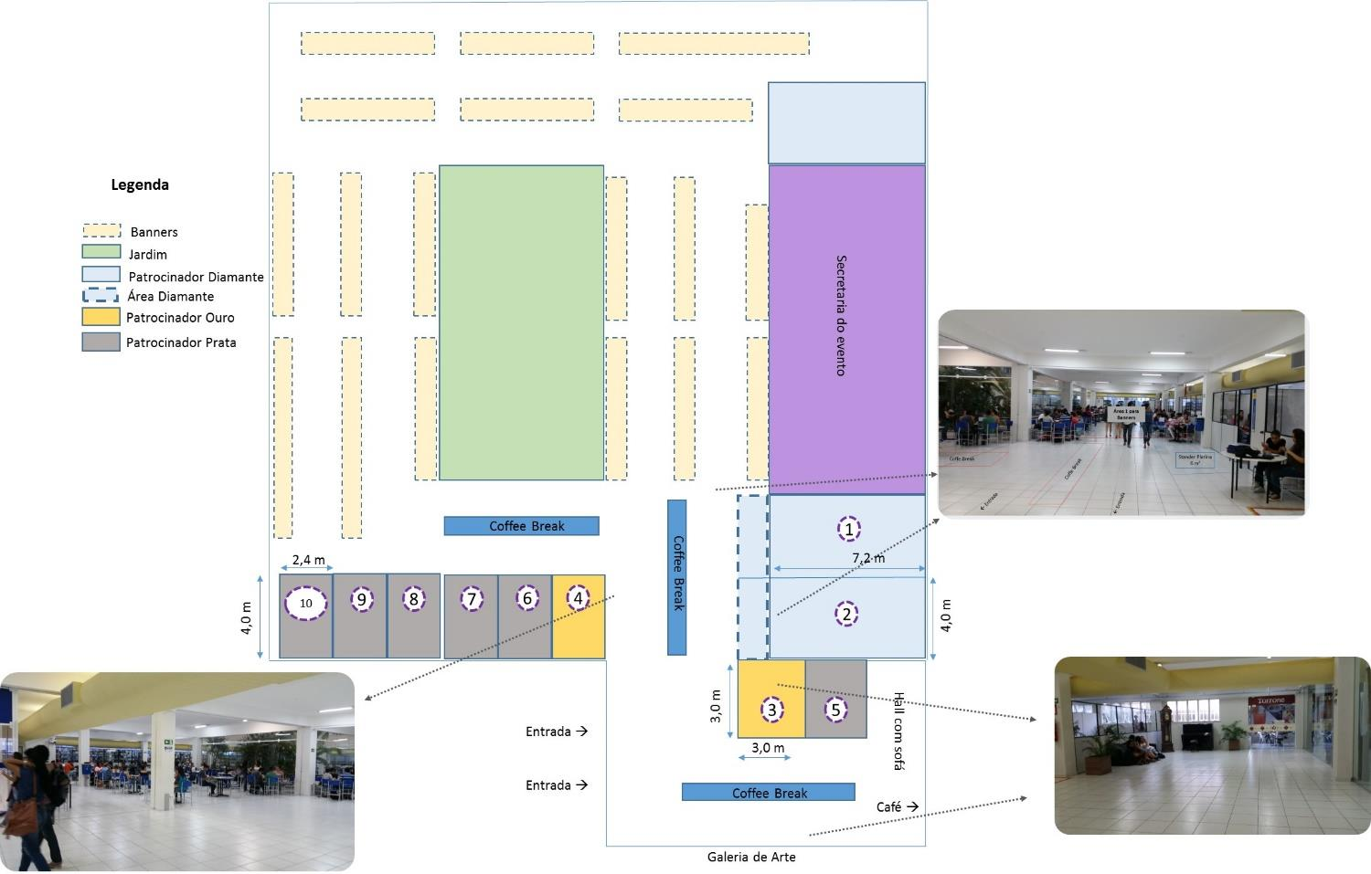 Biblioteca Layout das áreas dedicadas