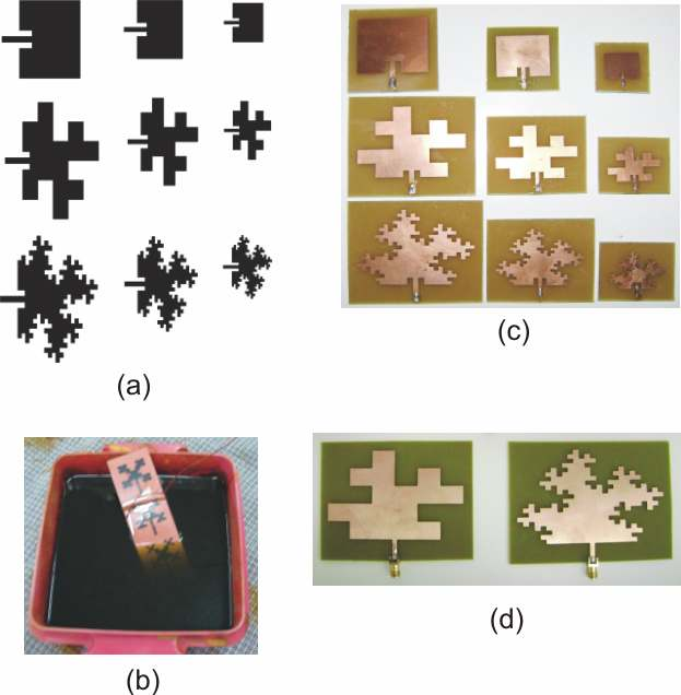 SMA). A fim de se evitar reflexões indesejáveis, o casamento de impedâncias entre a linha de microfita e o patch foi alcançado com o uso de duas fendas no patch, cada uma com a largura da linha de