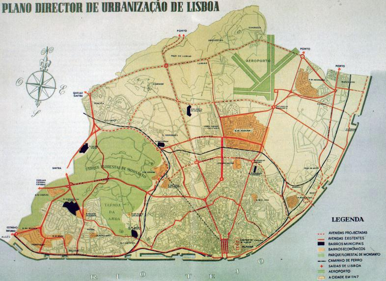 Fig. 5 - Plano de Urbanização de Lisboa, 1938-1948 (E. de Gröer) (Fonte: CML - Atlas de Lisboa A Cidade no Espaço e no Tempo. 1ª Edição. Lisboa: Contexto, 1993, p.