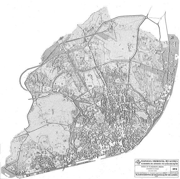 Fig. 6 - Plano de Urbanização de Lisboa, 1959 Plano Diretor de Urbanização de Lisboa, PDUL, Gabinete de Estudos de Urbanização (CML - Planeamento em Lisboa - História Recente -de 1948 aos nossos