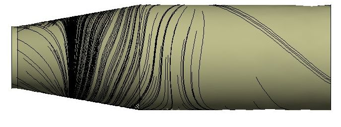 . Figura 5.30: Contornos de velocidade. Figura 5.31: Linhas de corrente.