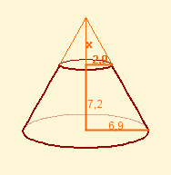 EXERCICIOS resoltos 14. O recipiente da imaxe ten 10 cm de altura e os raios das súas bases son e 5 cm. Ten máis de un litro de capacidade?