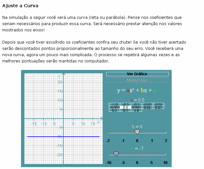 Para finalizar esta etapa, e verificar se os valores selecionados correspondem com o gráfico, clicando em valores que foram selecionados.