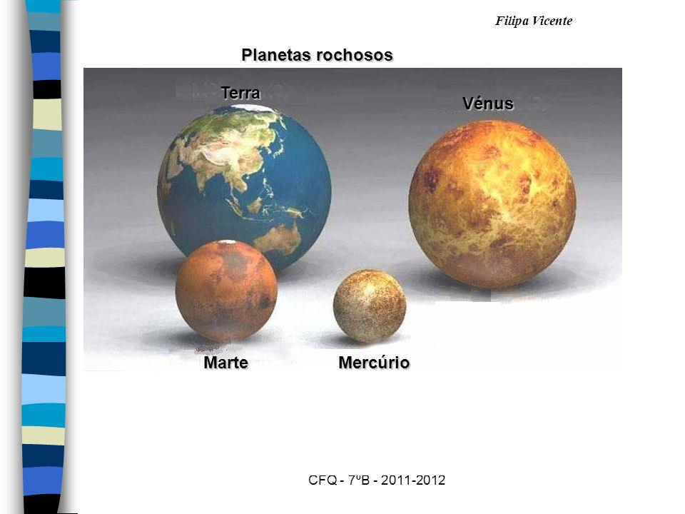 PLANETAS ROCHOSOS Os planetas rochosos, também chamados de planetas telúricos, são aqueles