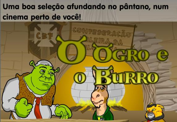 Podemos observar claramente, a partir da charge acima, que há a utilização de um filme na construção de uma cena que possui como tema a seleção brasileira e sua derrota na copa de 2010.