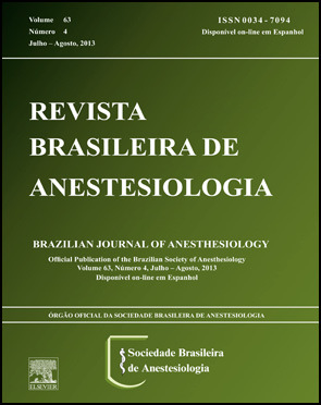 Rev Bras Anestesiol. 2014;64(6):433-437 REVISTA BRASILEIRA DE ANESTESIOLOGIA Publicação Oficial da Sociedade Brasileira de Anestesiologia www.sba.com.