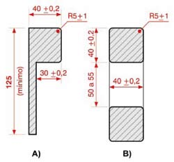 Na opção de cabine que permite o giro de cadeira de rodas, tem-se que: a distância entre os painéis laterais deve ser de, no mínimo, 1,725m; a distância mínimo entre o painel do fundo e o frontal