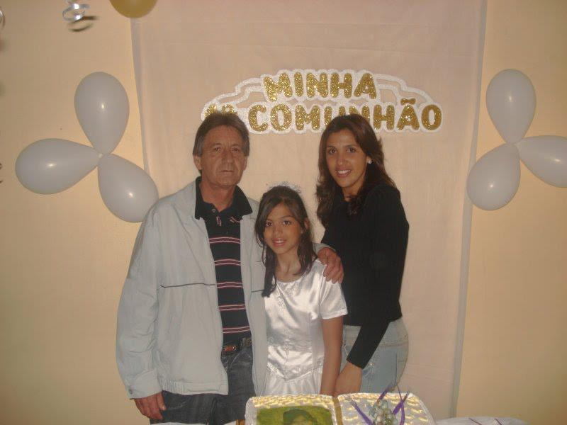 Com a filha Roberta e o filho