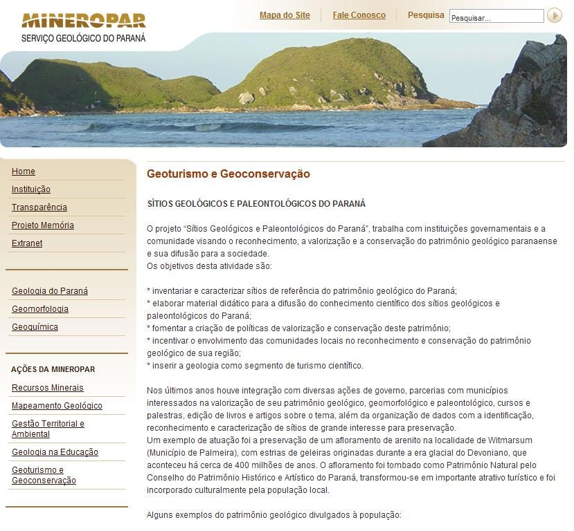 Desenvolvimento do geoturismo na região e