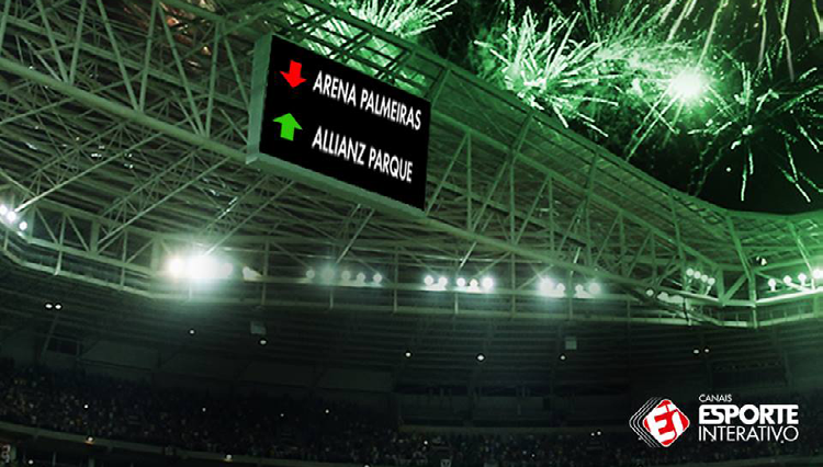 Allianz Parque!, afirmava a legenda da foto. A promessa é que a emissora dará destaque e irá valorizar esse e outros patrocinadores que envolvem a equipe paulista.