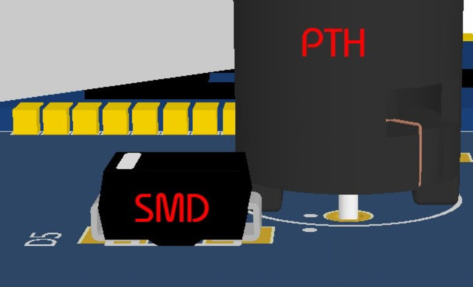 SMT x THT Desvantagens da SMT Potencias: Não é possível a aplicações de alta tensão ou alta potência em placas SMT.