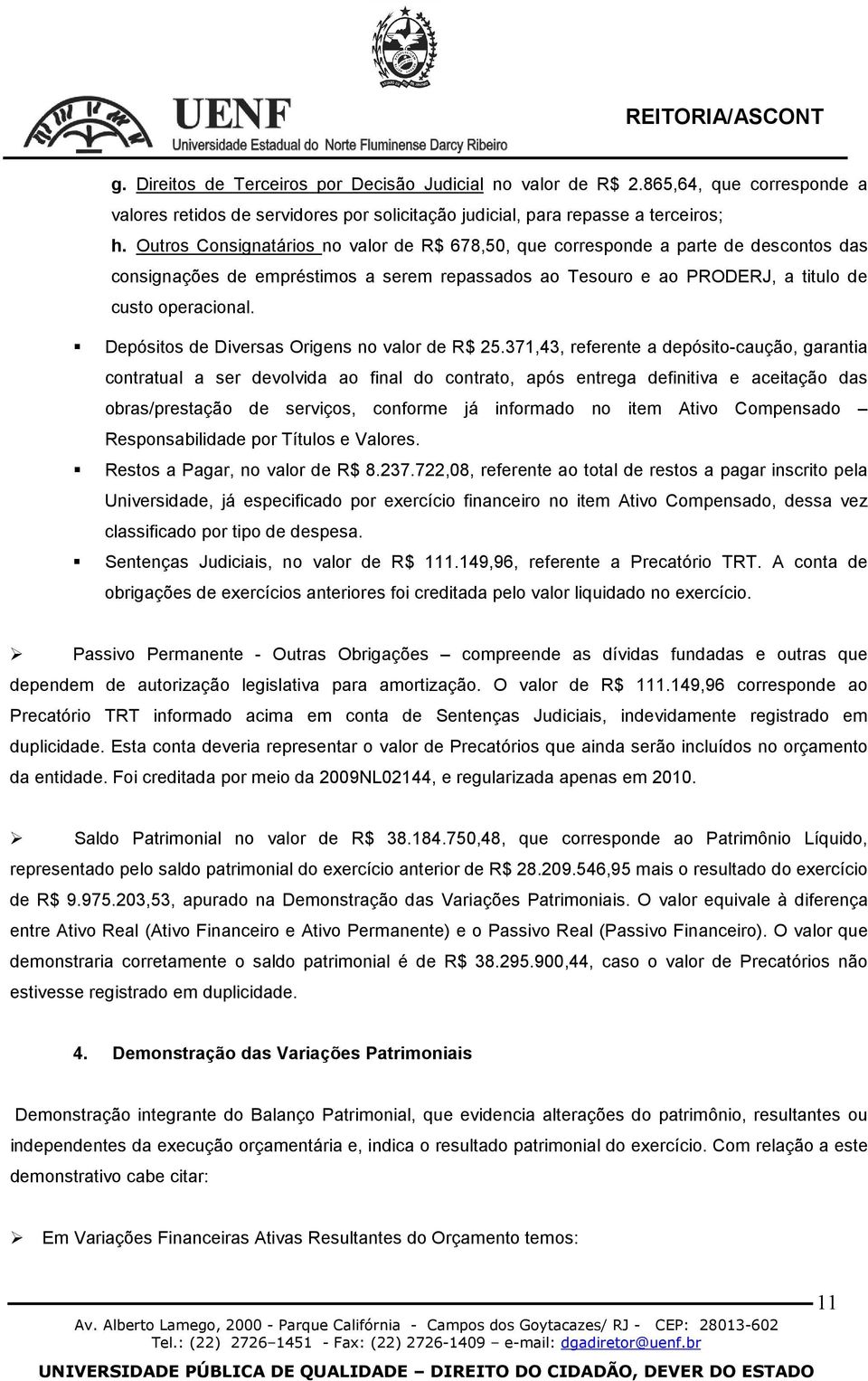 Depósitos de Diversas Origens no valor de R$ 25.