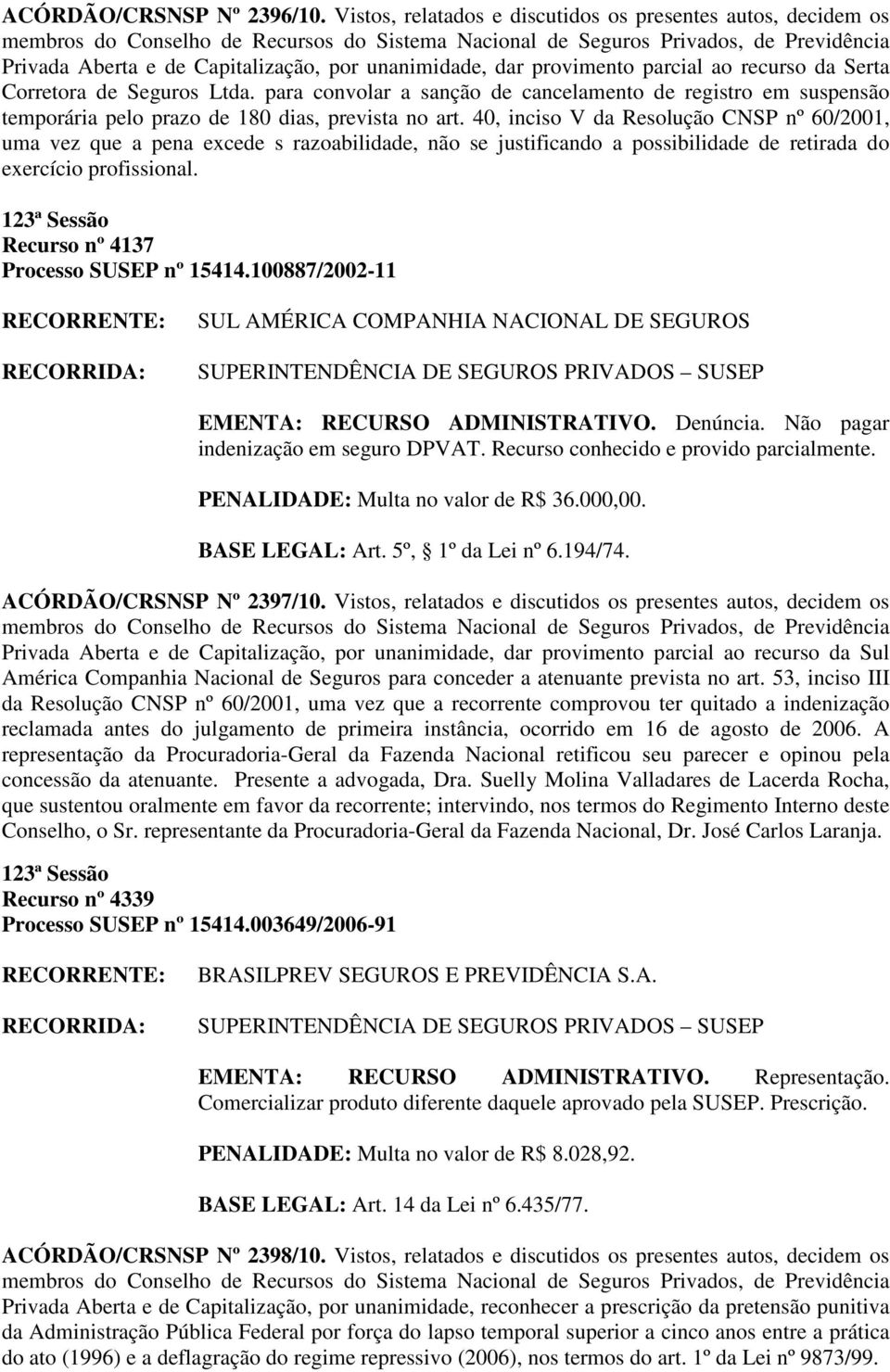 para convolar a sanção de cancelamento de registro em suspensão temporária pelo prazo de 180 dias, prevista no art.