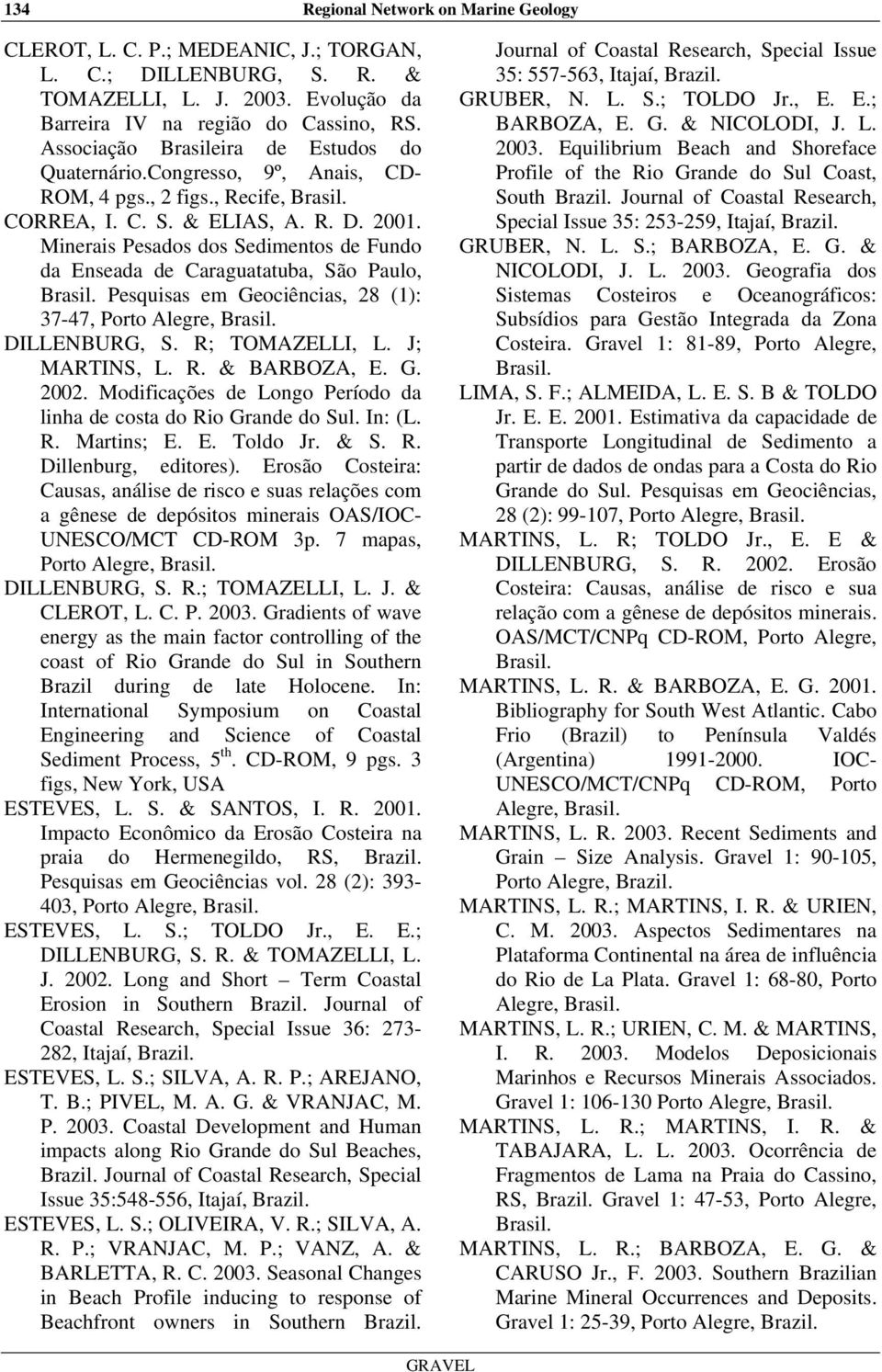 Minerais Pesados dos Sedimentos de Fundo da Enseada de Caraguatatuba, São Paulo, Pesquisas em Geociências, 28 (1): 37-47, Porto Alegre, DILLENBURG, S. R; TOMAZELLI, L. J; MARTINS, L. R. & BARBOZA, E.