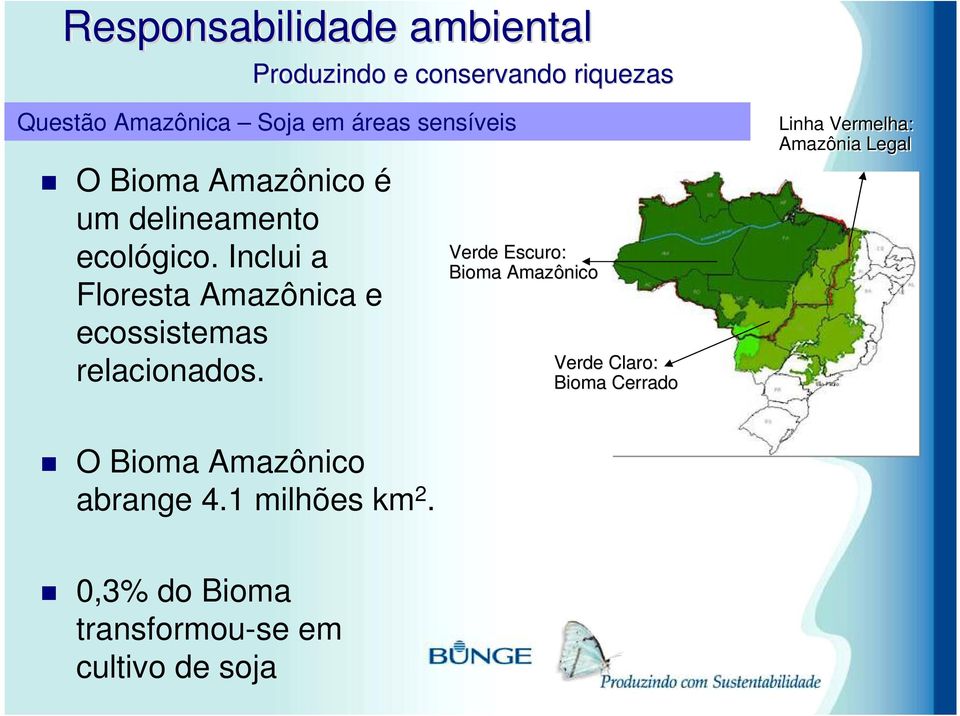 Verde Escuro: Bioma Amazônico Verde Claro: Bioma Cerrado Linha Vermelha: Amazônia