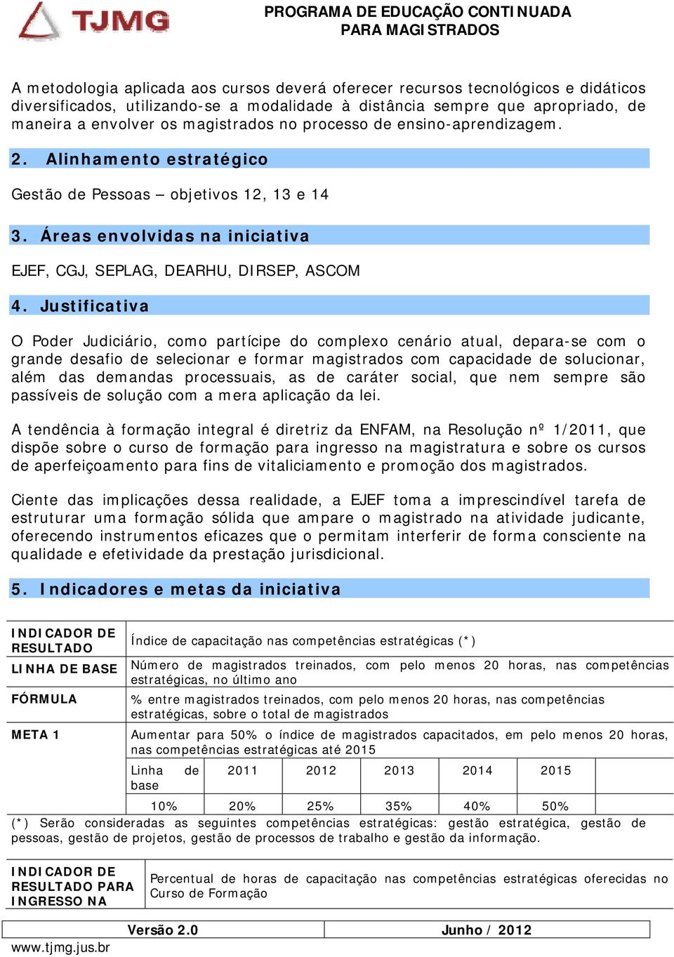 Justificativa O Poder Judiciário, como partícipe do complexo cenário atual, depara-se com o grande desafio de selecionar e formar magistrados com capacidade de solucionar, além das demandas