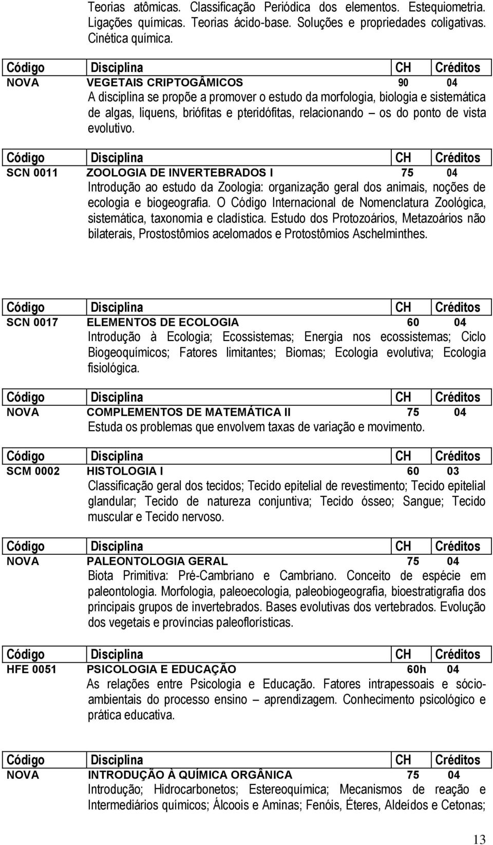 evolutivo. SCN 0011 ZOOLOGIA DE INVERTEBRADOS I 75 04 Introdução ao estudo da Zoologia: organização geral dos animais, noções de ecologia e biogeografia.